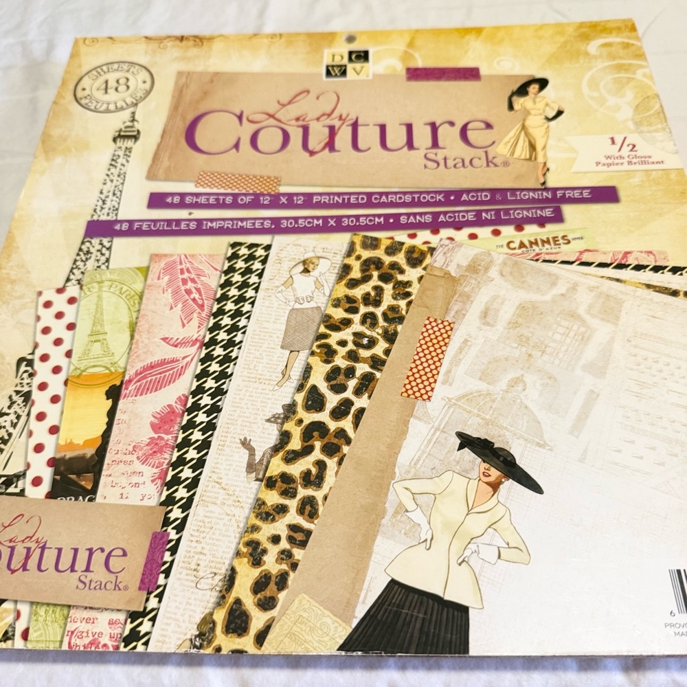 DCWV Lady Couture Paper & Graphic 45 Fashionista 12x12 Rare scrapbook paper pads